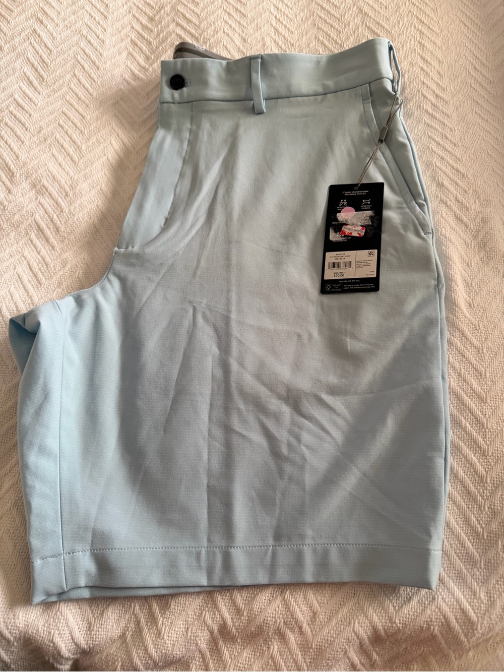 Walter Hagen Soft Light Blue Flat Front Shorts